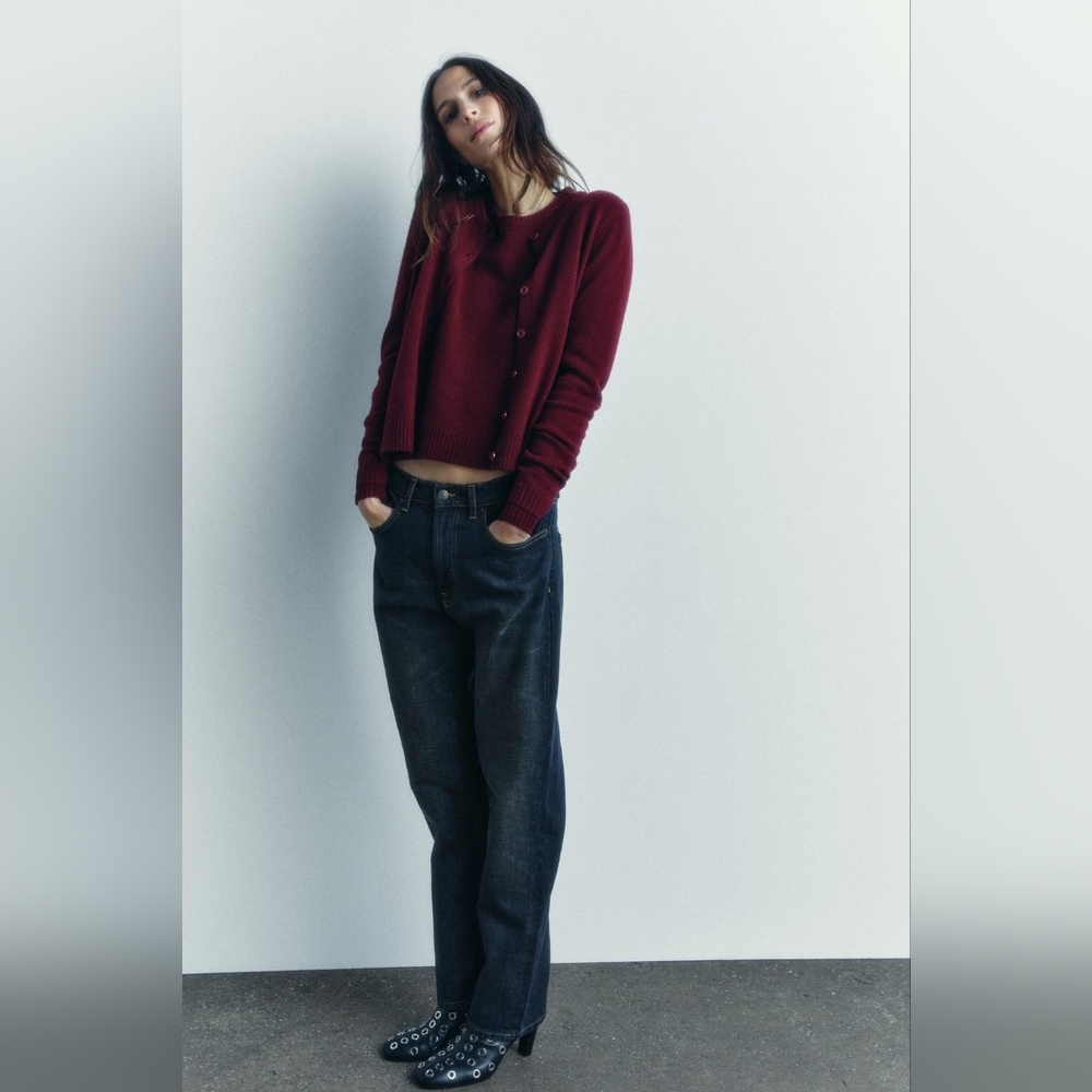 Zara 100% wool round neck, long-sleeve jacket. Front button closure - Picture 3 of 12